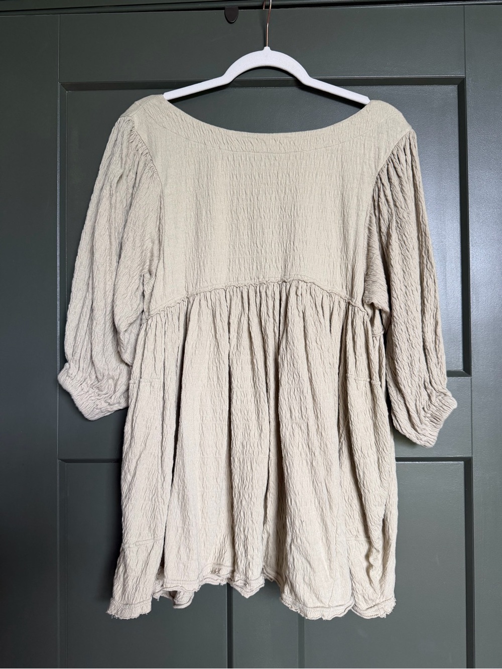 Free People Cream Textured Peasant Tunic